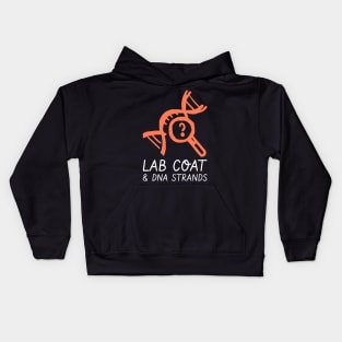 lab coat and dna strands Kids Hoodie
